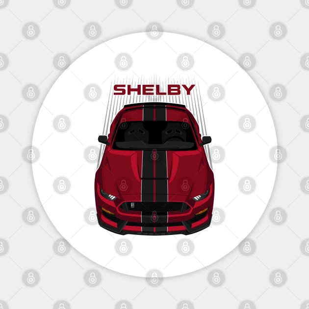 Ford Mustang Shelby GT350 2015 - 2020 - Rapid Red - Black Stripes Magnet by V8social